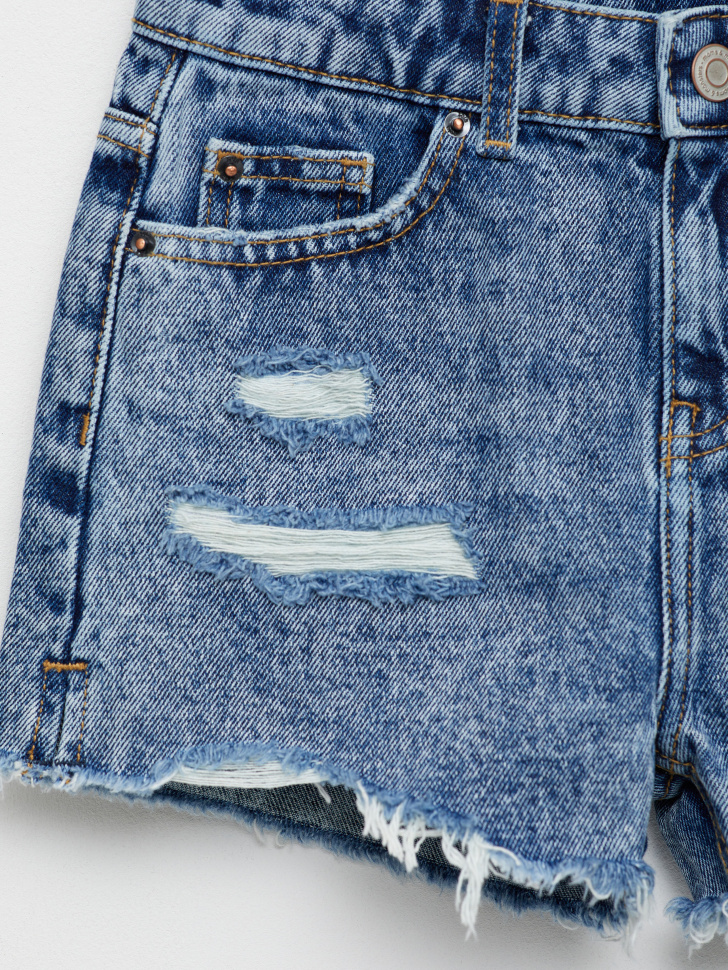 шорты джинсовые для девочек (синий, 110) sela 4680129501204 - фото 3