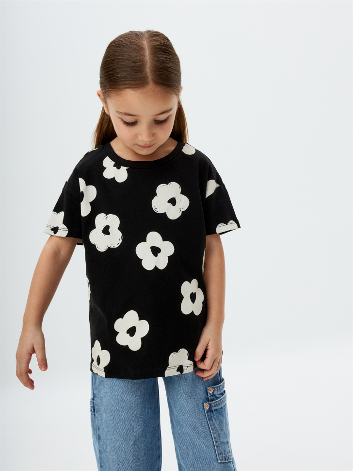 

Футболка с принтом для девочек, 4803040250