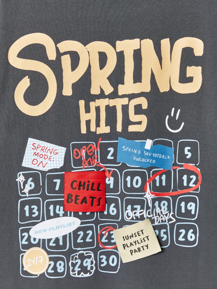 футболка оверсайз с принтом для мальчиков по цене 1199 руб вид справа