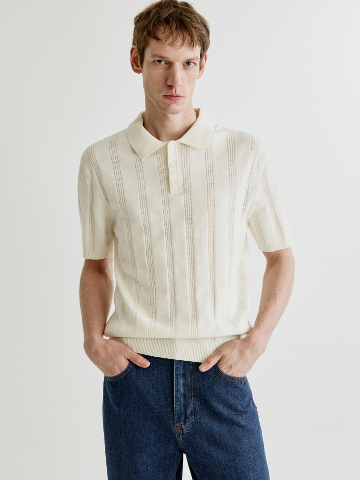 Вязаное поло SELA с коротким рукавом, арт. 37276