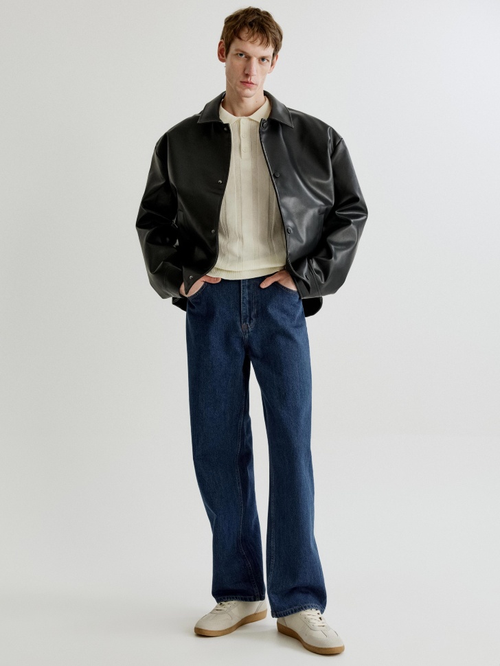 вязаное поло с коротким рукавом от бренда sela вид слева