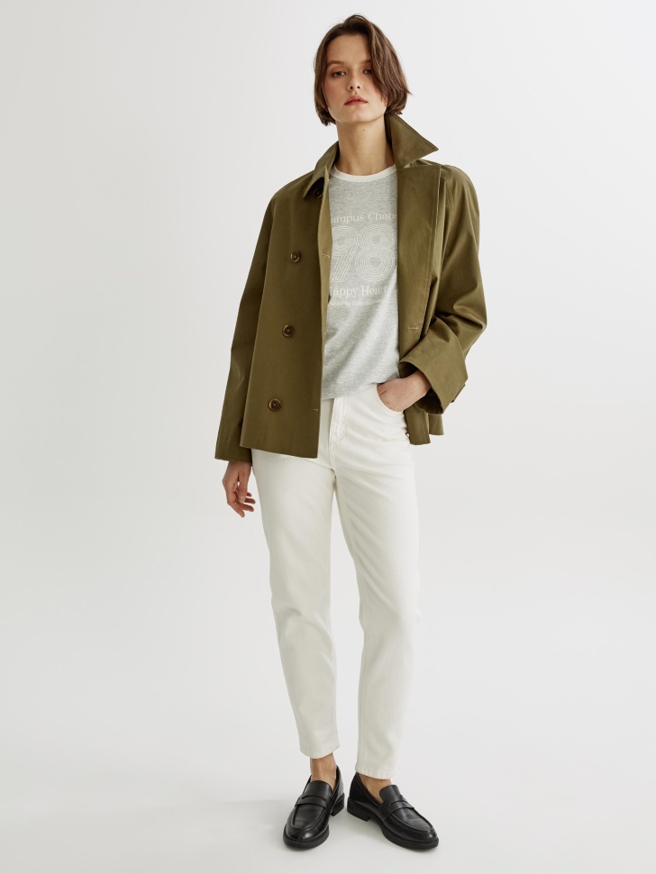 Джинсы SELA Укороченные 404 Mom Fit с высокой посадкой, белый, арт. 45475