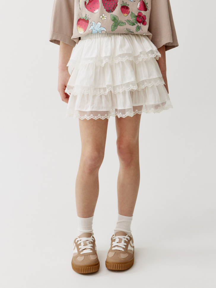 Юбка для девочек Sela, белый, арт. 52020