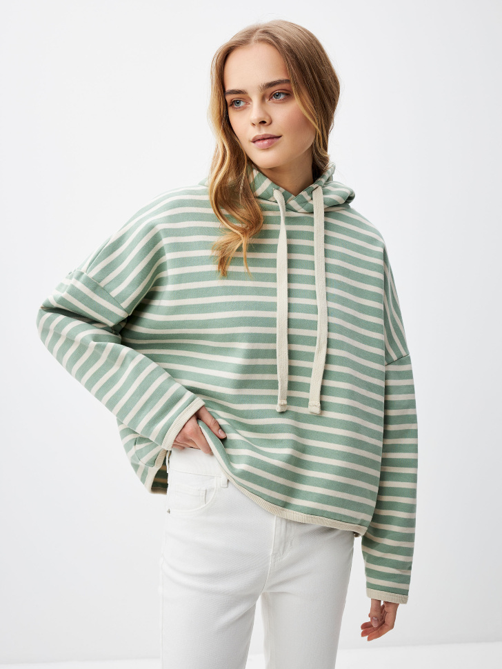 

Худи оверсайз в полоску, Зеленый