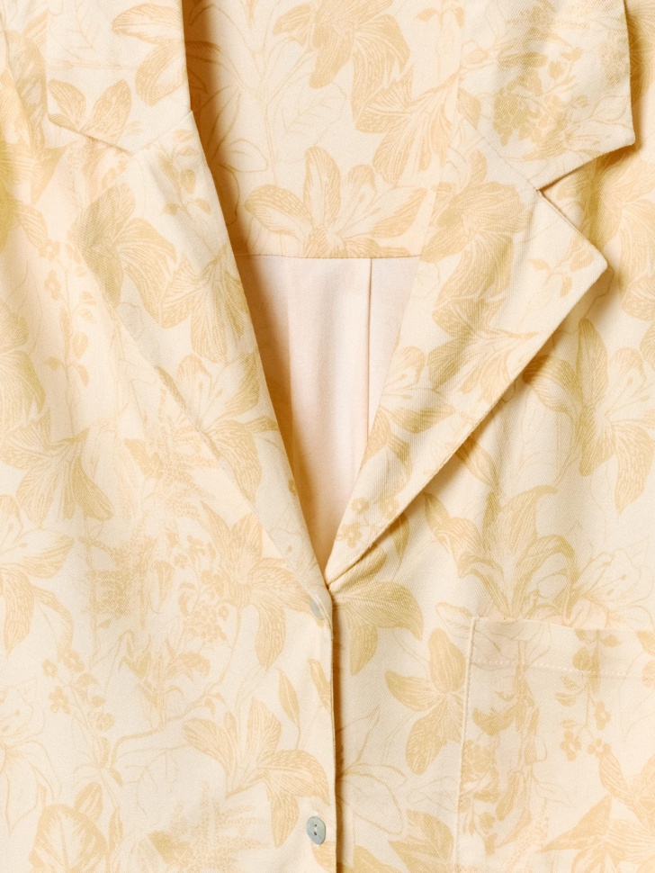 пляжная рубашка с принтом из вискозы от бренда sela вид слева