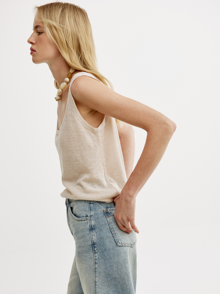 топ из льна из россии вид сбоку