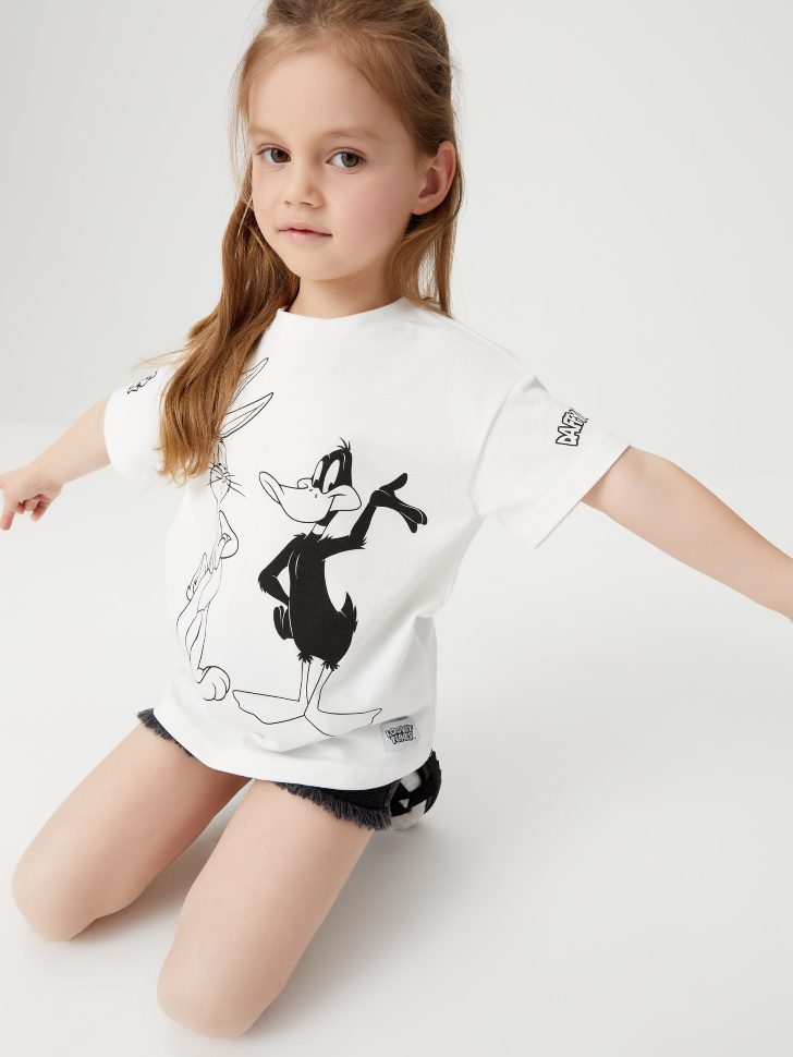 

Футболка с принтом Looney Tunes для девочек, Белый