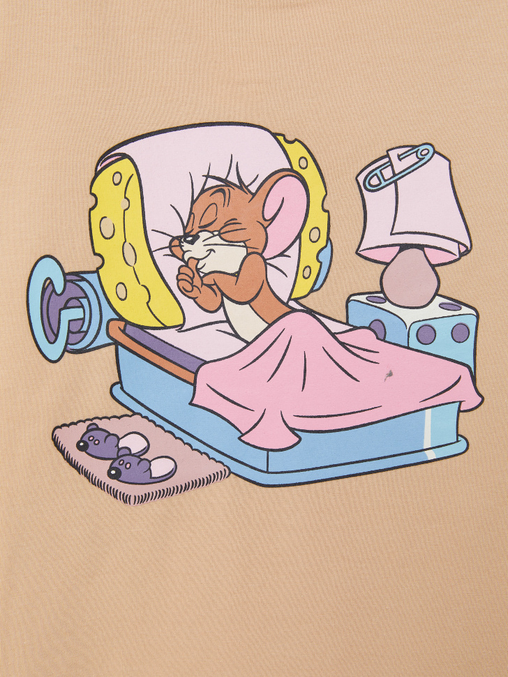 Пижама с ярким принтом Tom & Jerry для девочек (принт, 104-110 (4-5 YEARS)) sela 4640078774852 - фото 3