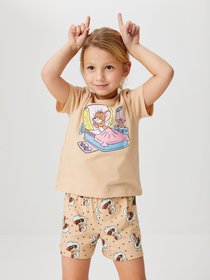 Пижама с ярким принтом Tom & Jerry для девочек (принт, 116-122 (6-7 YEARS)) sela 4640078774869 - фото 9