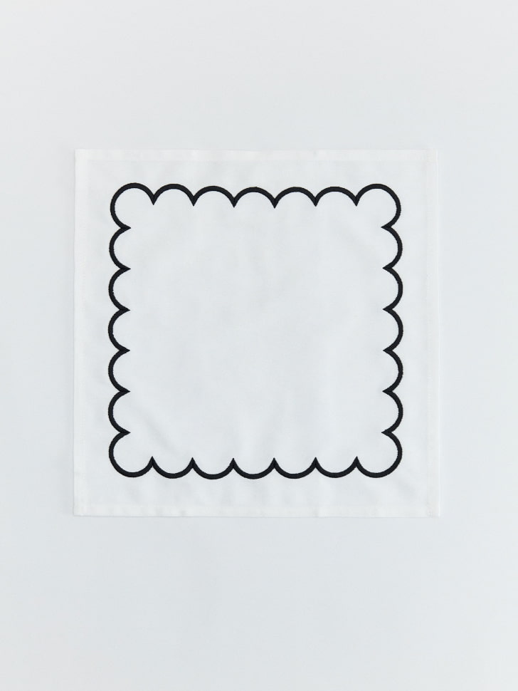 Салфетка сервировочная, белый, черный, арт. 12345