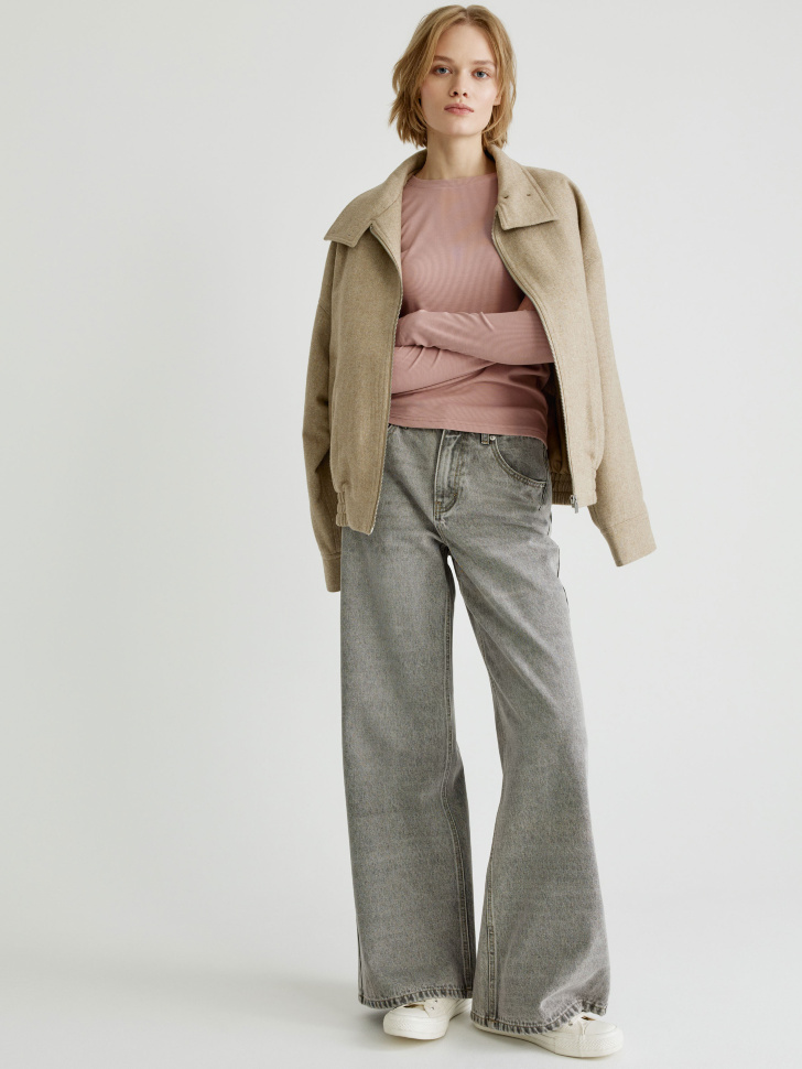 базовый лонгслив в рубчик 4610517131072 по акции