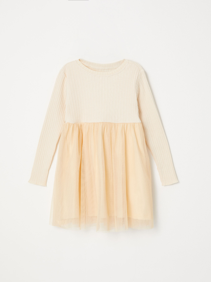 Платье с юбкой из сетки для девочек (белый, 116/ 6-7 YEARS) от Sela
