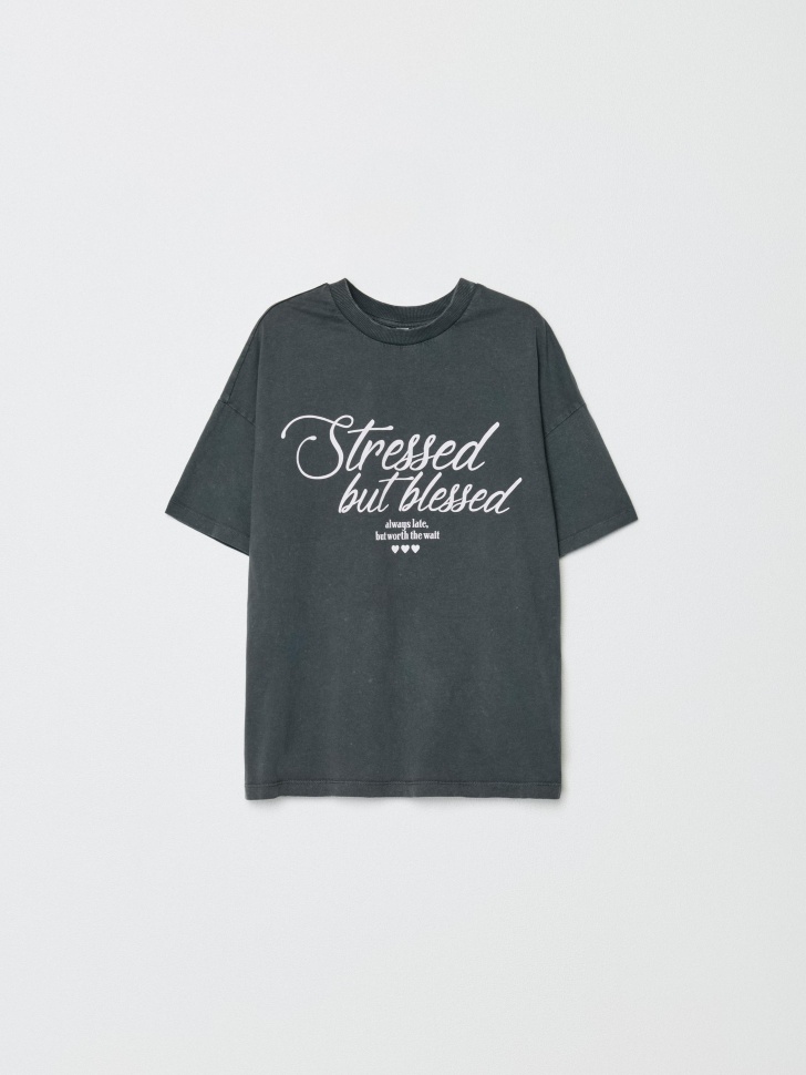 футболка оверсайз с принтом для девочек 4680798535883 фотография