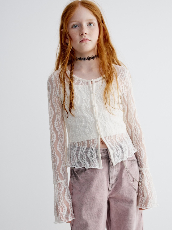 Кружевная блузка для девочек, арт. 37028