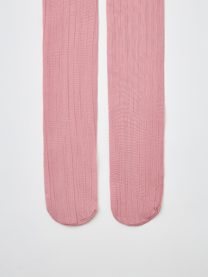 Колготки капроновые в рубчик для девочек (розовый, 146-152) sela 4680168565816 - фото 1
