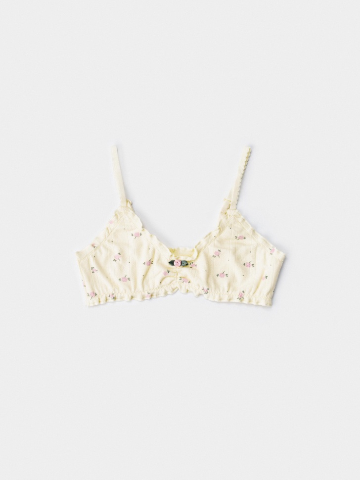 Трикотажный бюстгальтер Sela с принтом для девочек, бежевый, арт. 51525