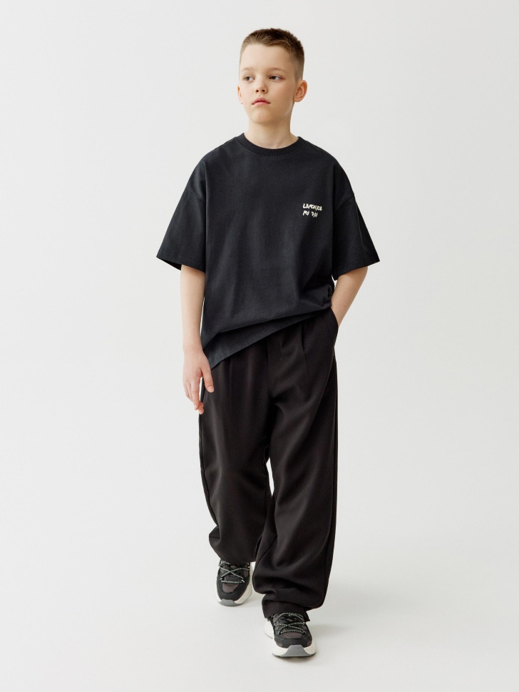 

Свободные черные брюки для мальчиков, SL6804071517