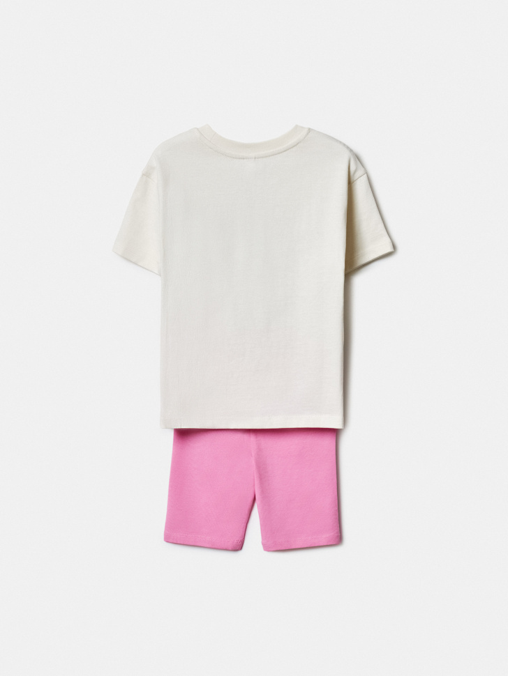 комплект из футболки и велосипедок для девочек из россии вид сбоку