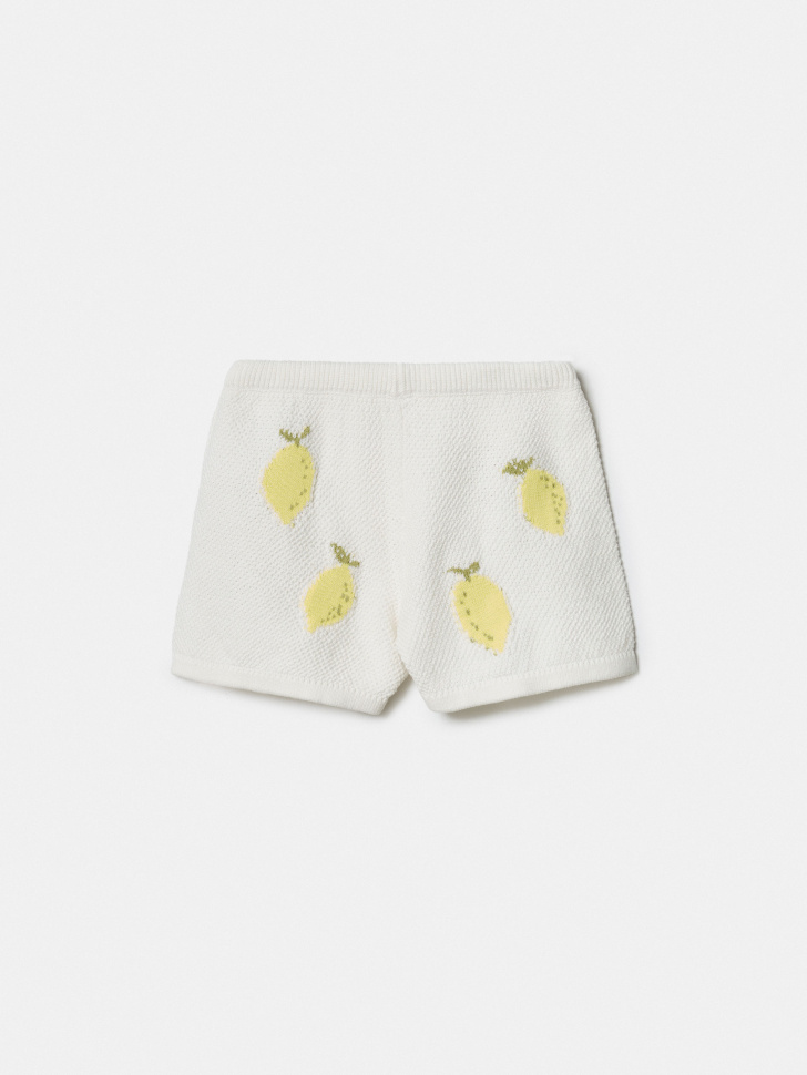 вязаные шорты с жаккардовым рисунком для девочек из россии вид сбоку