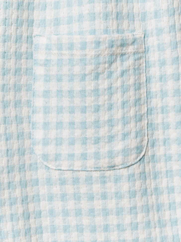 комбинезон в клетку для девочек из трикотажа спереди