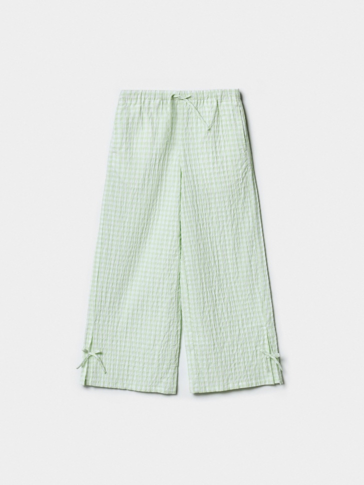 Брюки Sela широкие в клетку, зеленый, арт. 52796