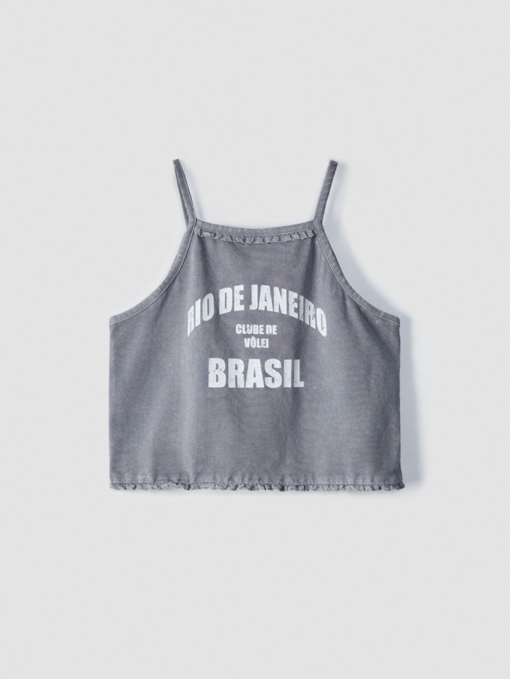 Укороченный топ Sela с принтом, серый, арт. 54379