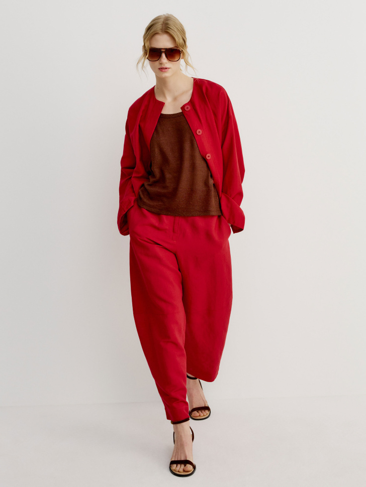 топ из льна от бренда sela вид слева