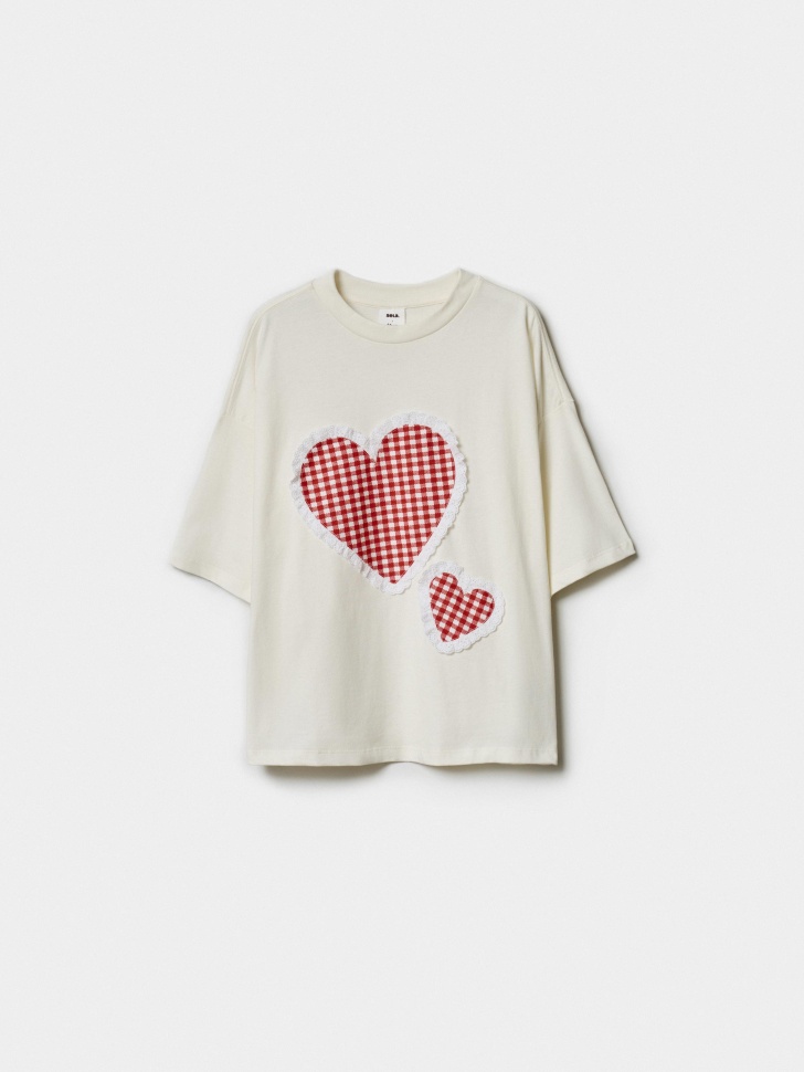 Футболка оверсайз для девочек SELA ART PEOPLE, бежевый, арт. 51511