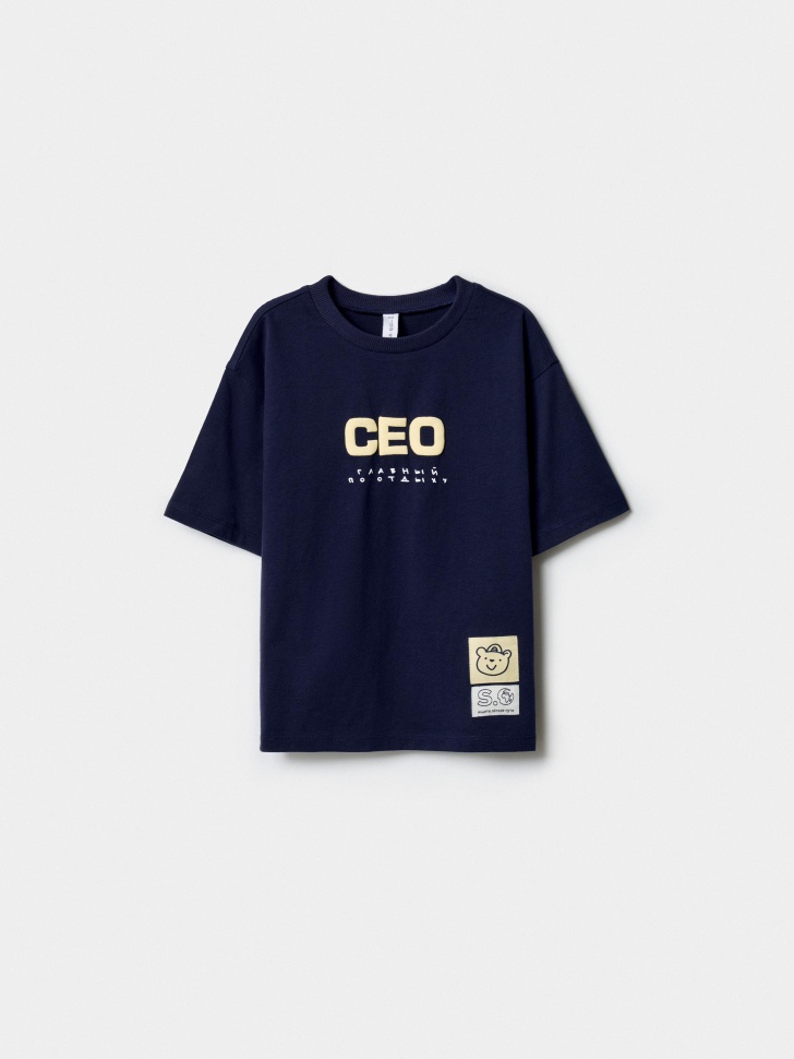 футболка оверсайз для мальчиков с принтом  x яндекс путешествия по цене 1199 руб вид справа