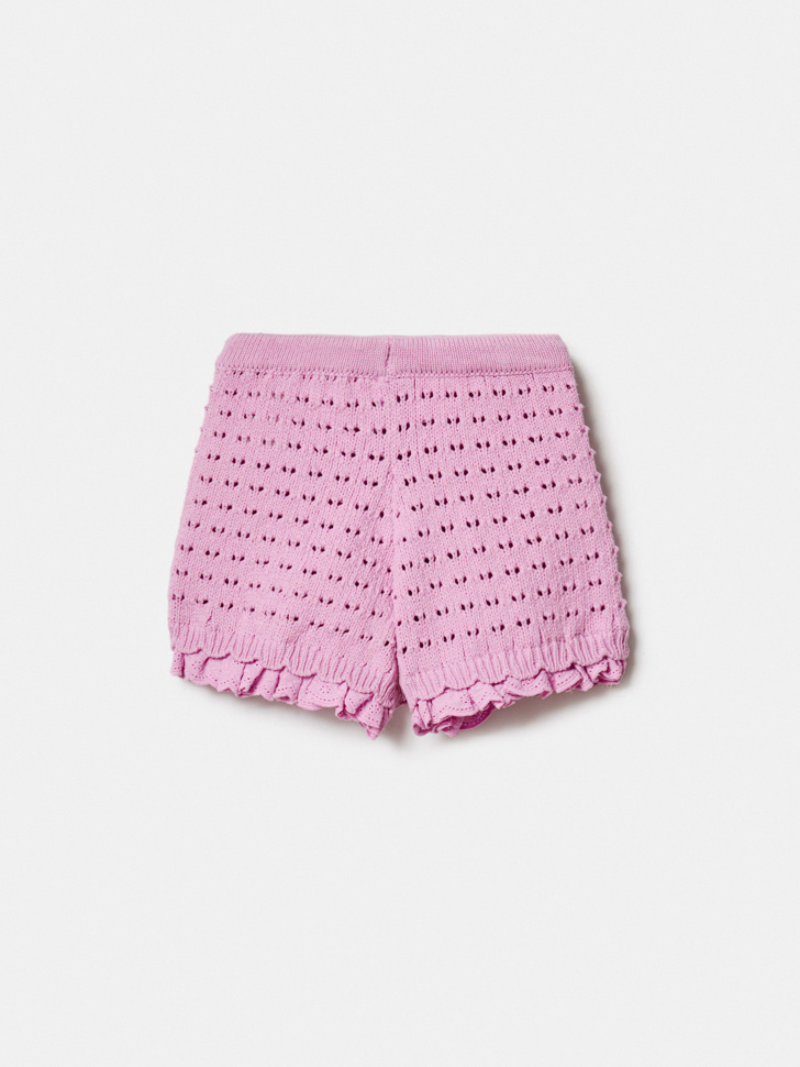 вязаные шорты с оборками для девочек из россии вид сбоку