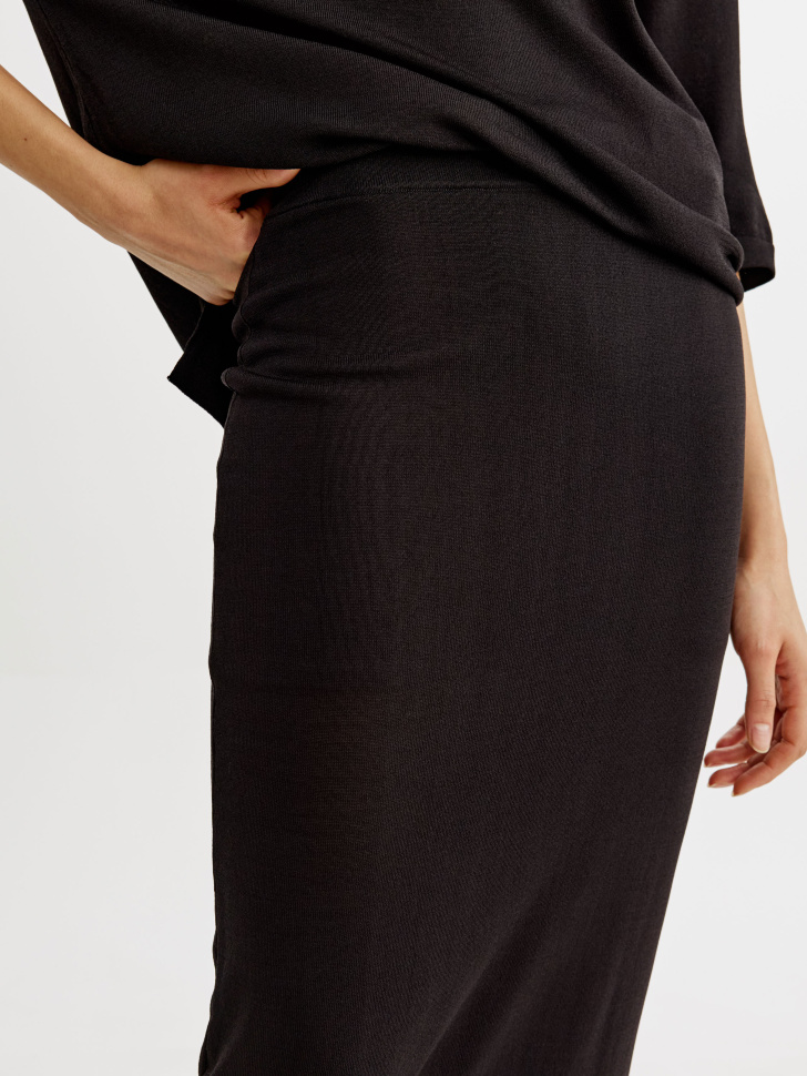 трикотажная юбка миди из смесовой вискозы из россии вид сбоку