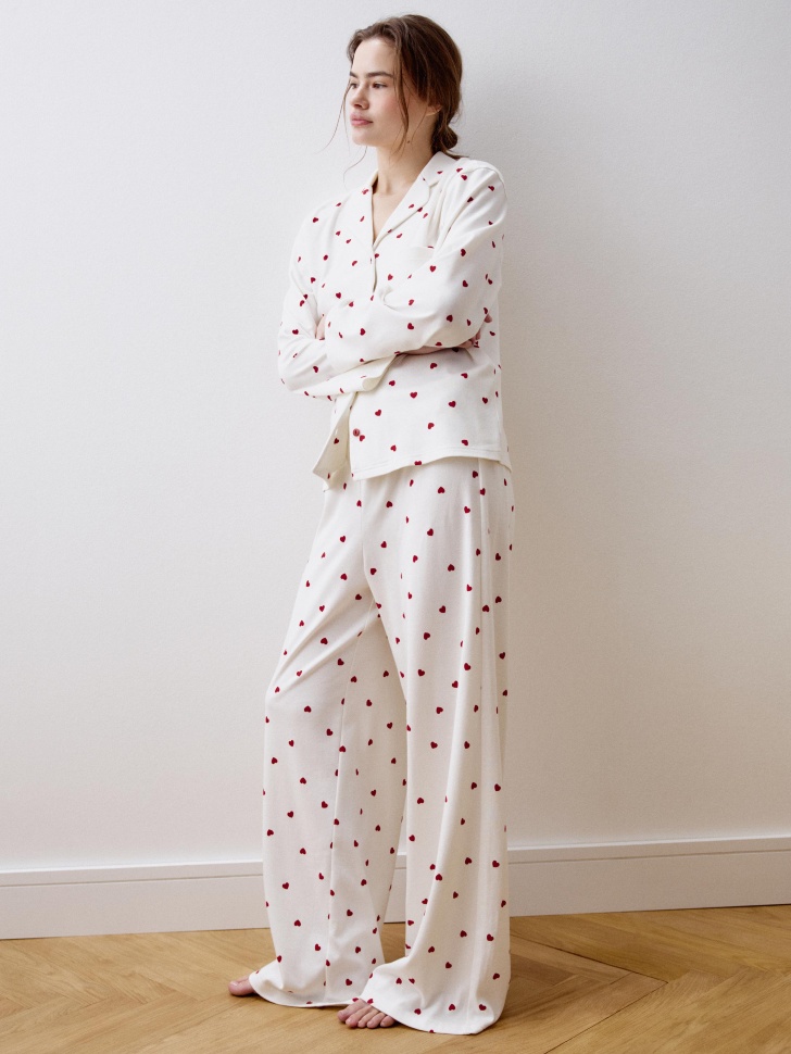 пижама с принтом в сердечко из хлопка 4610517179869 фотография