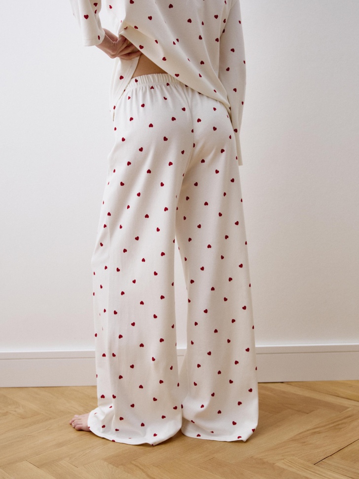 пижама с принтом в сердечко из хлопка 4610517179869 по распродаже