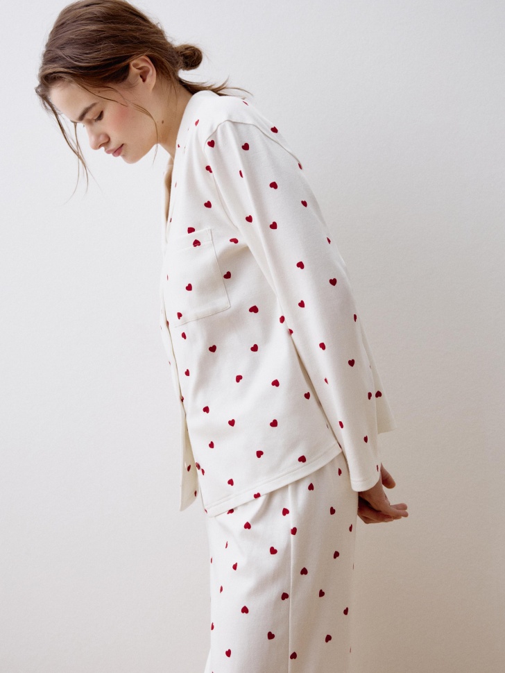 пижама с принтом в сердечко из хлопка 4610517179869 на официальном сайте