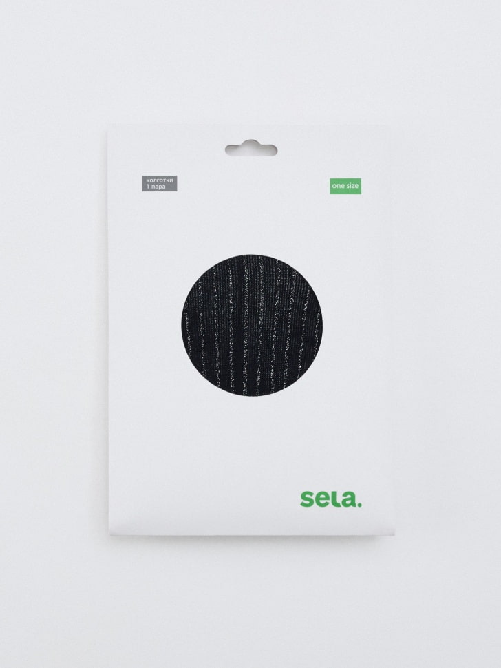 капроновые колготки в блестящую полоску по цене 699 руб вид справа