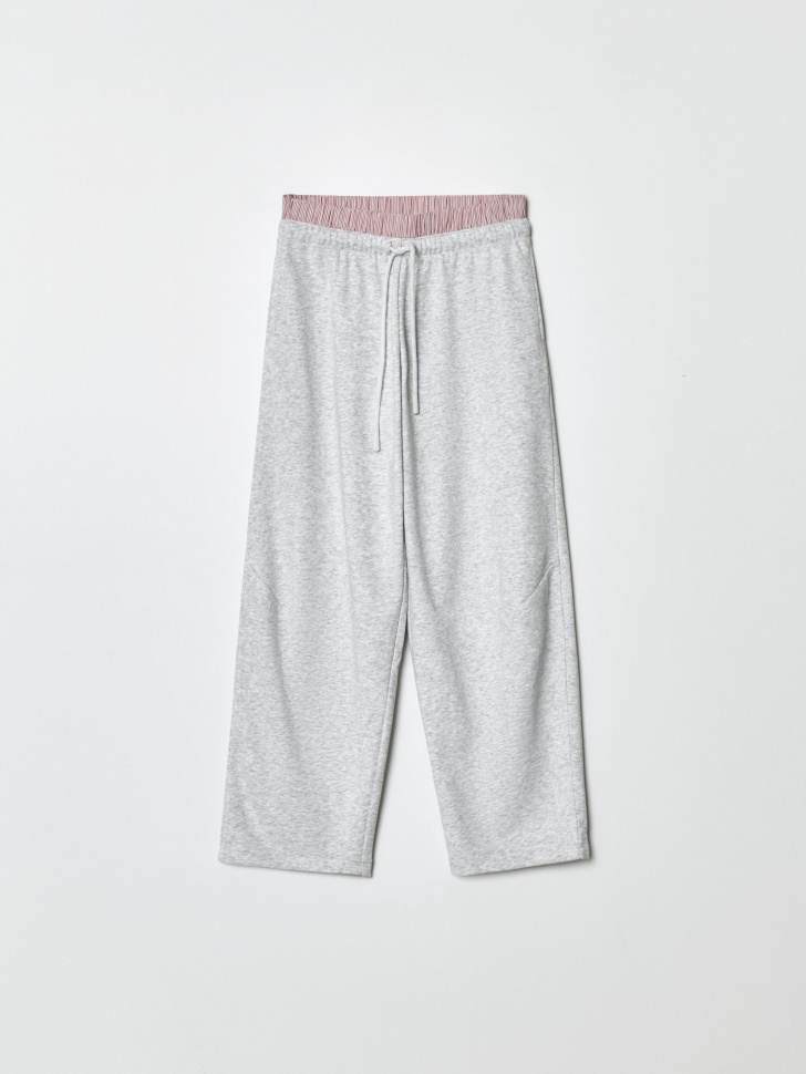 трикотажные брюки с двойным поясом для девочек по цене 2299 руб вид справа