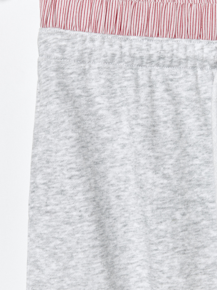 трикотажные брюки с двойным поясом для девочек из россии вид сбоку