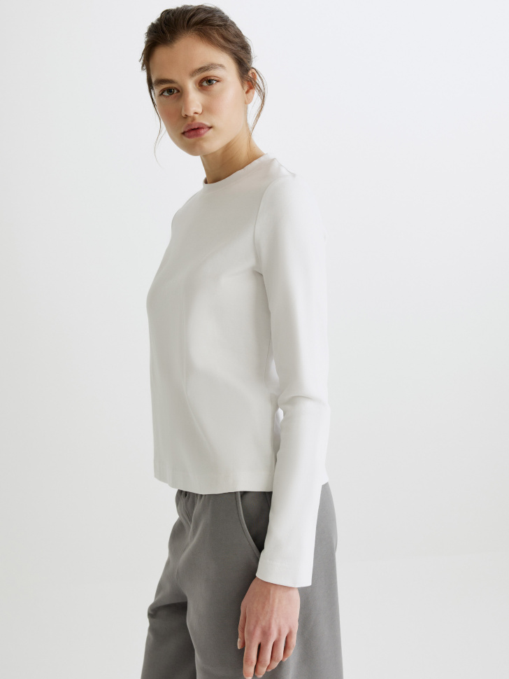 лонгслив из интерлока из россии вид сбоку