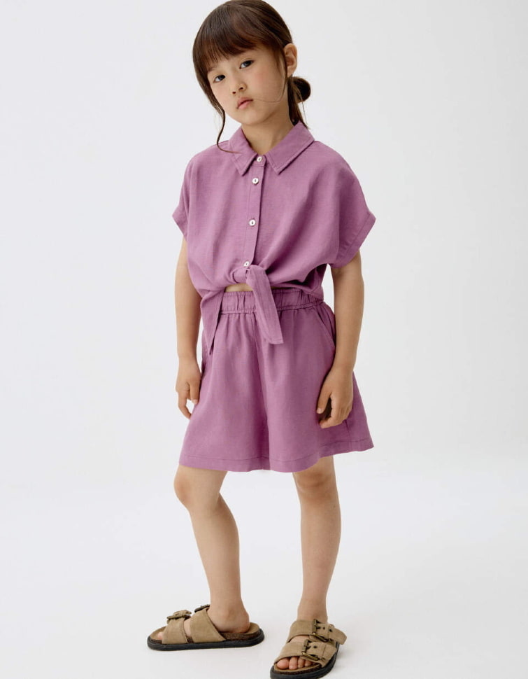 

Шорты из смесового льна для девочек, SL5805041505