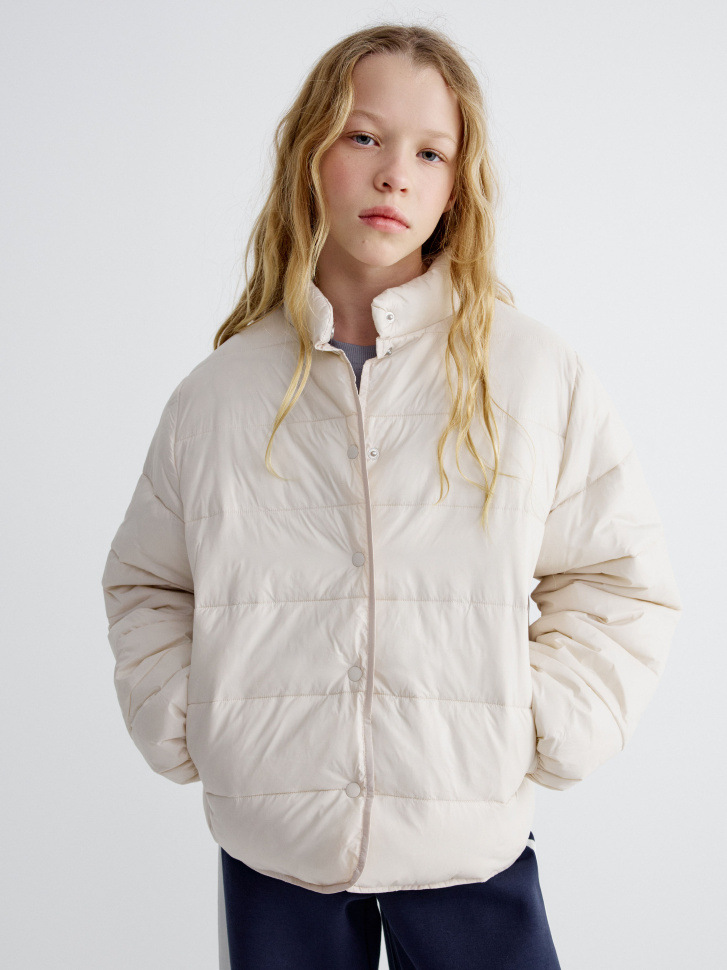 Стеганая куртка SELA для девочек, бежевый, арт. 35067
