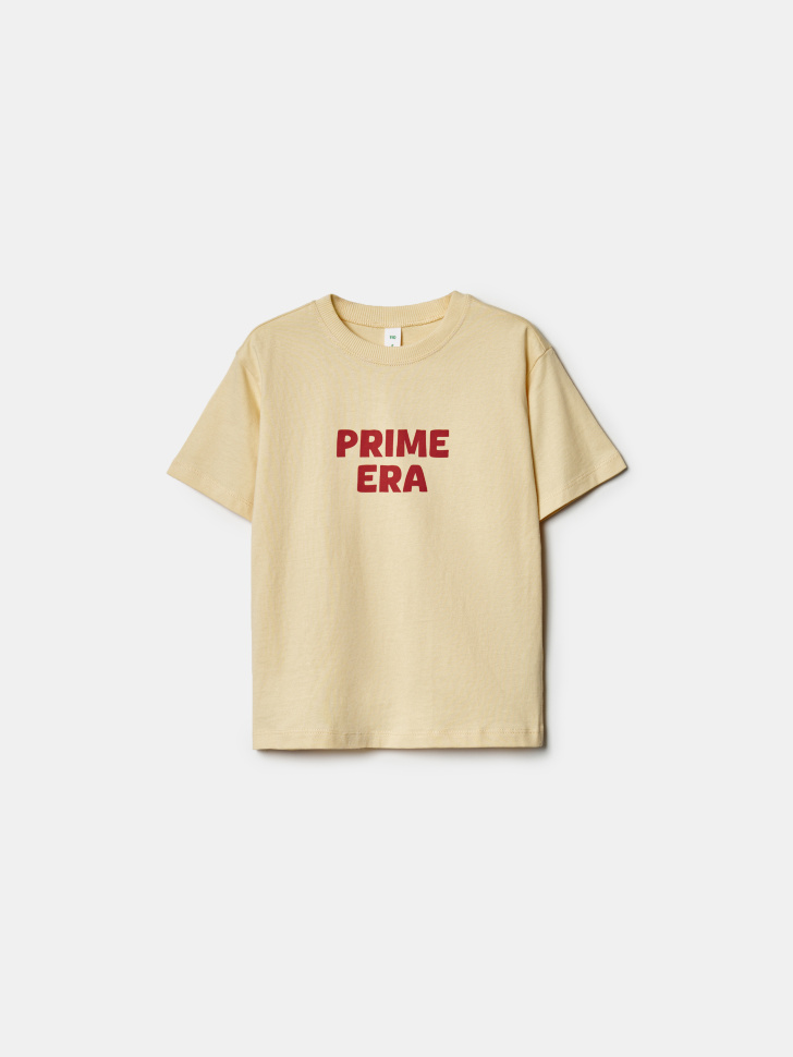 Футболка SELA оверсайз с принтом для мальчиков, бежевый, арт. 42202