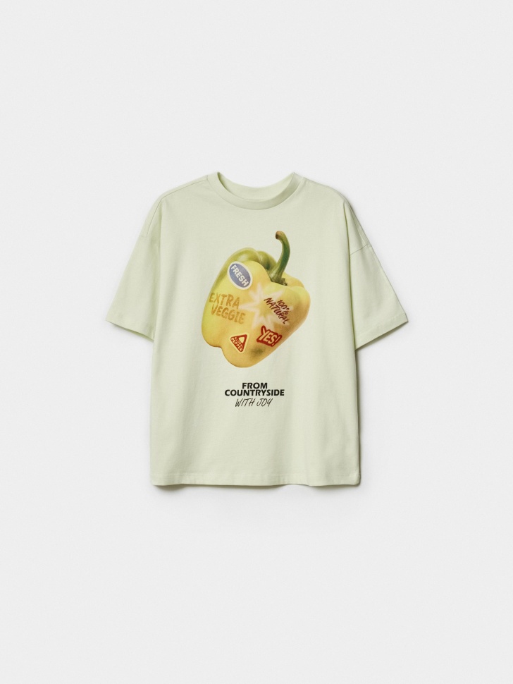 футболка оверсайз с принтом для мальчиков по цене 1499 руб вид справа