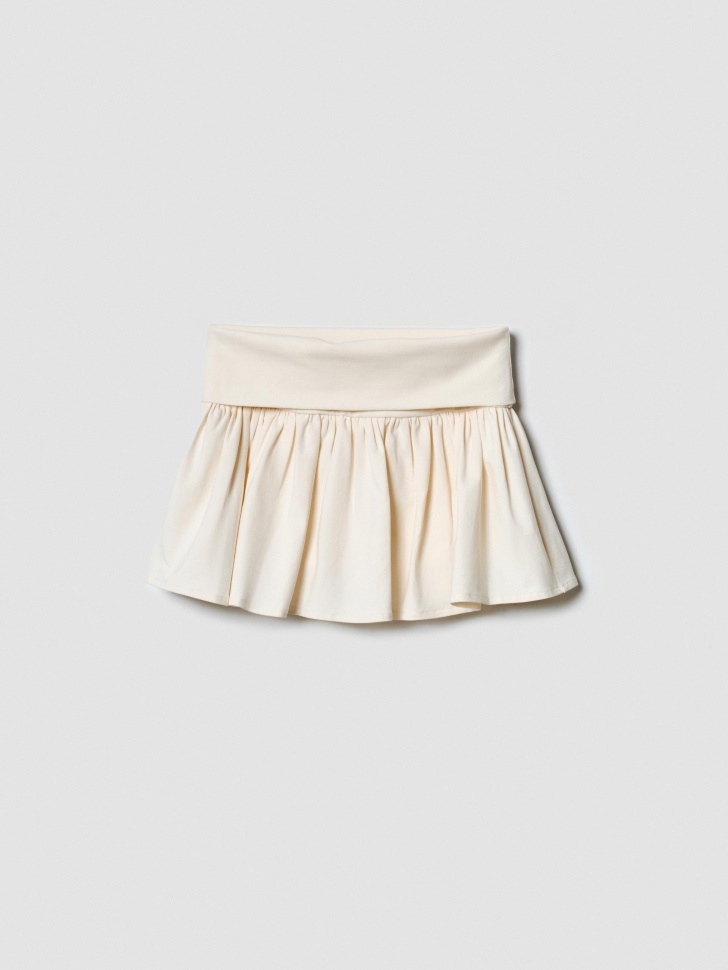 трикотажная юбка-шорты с широким отворотом для девочек от бренда sela вид слева