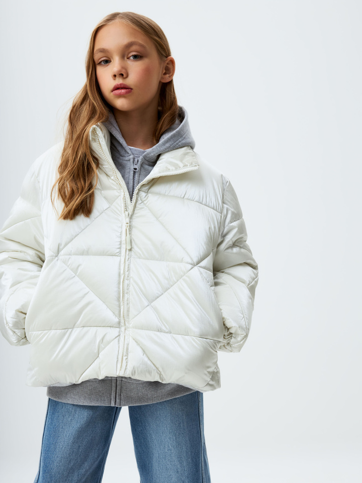 

Стеганая дутая куртка для девочек