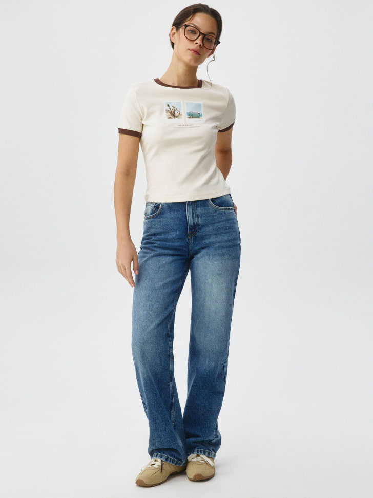 Джинсы 411 WIDE LEG из органического хлопка. Фото №2
