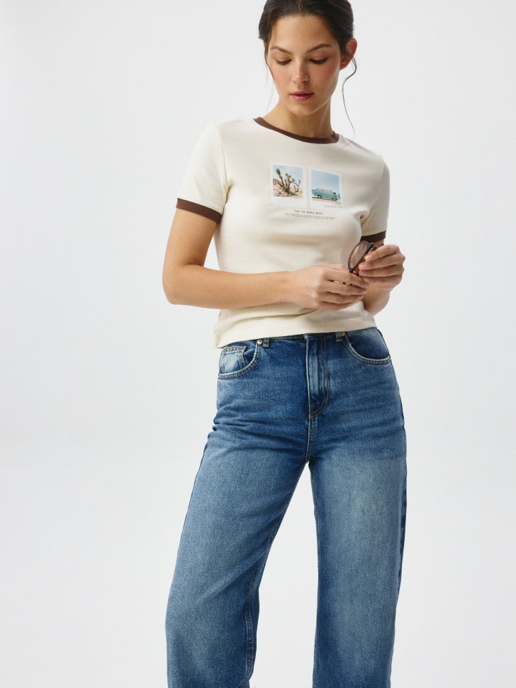 Джинсы 411 WIDE LEG из органического хлопка. Фото №6
