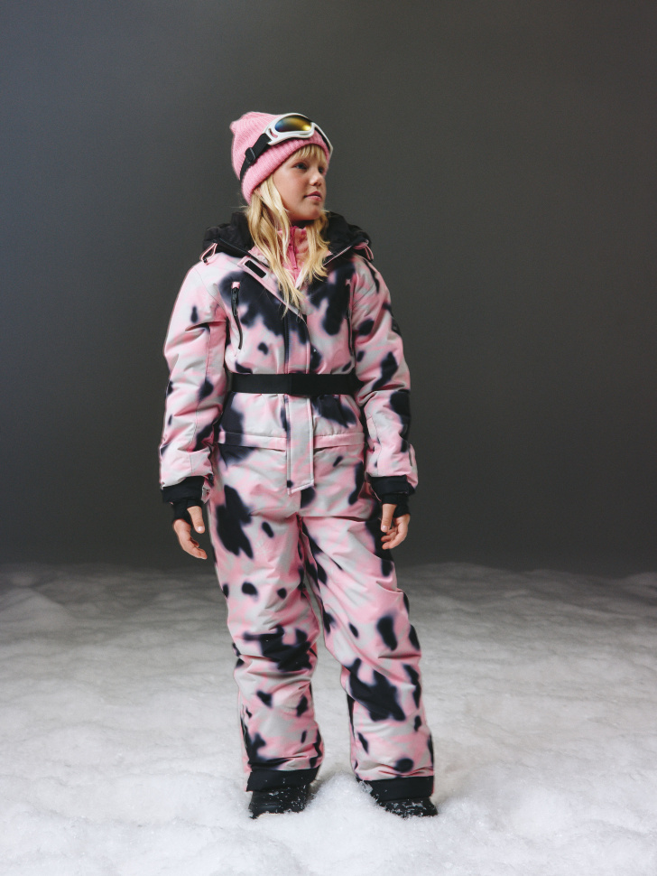 Зимний горнолыжный комбинезон для девочек, разноцветный, арт. 12421
