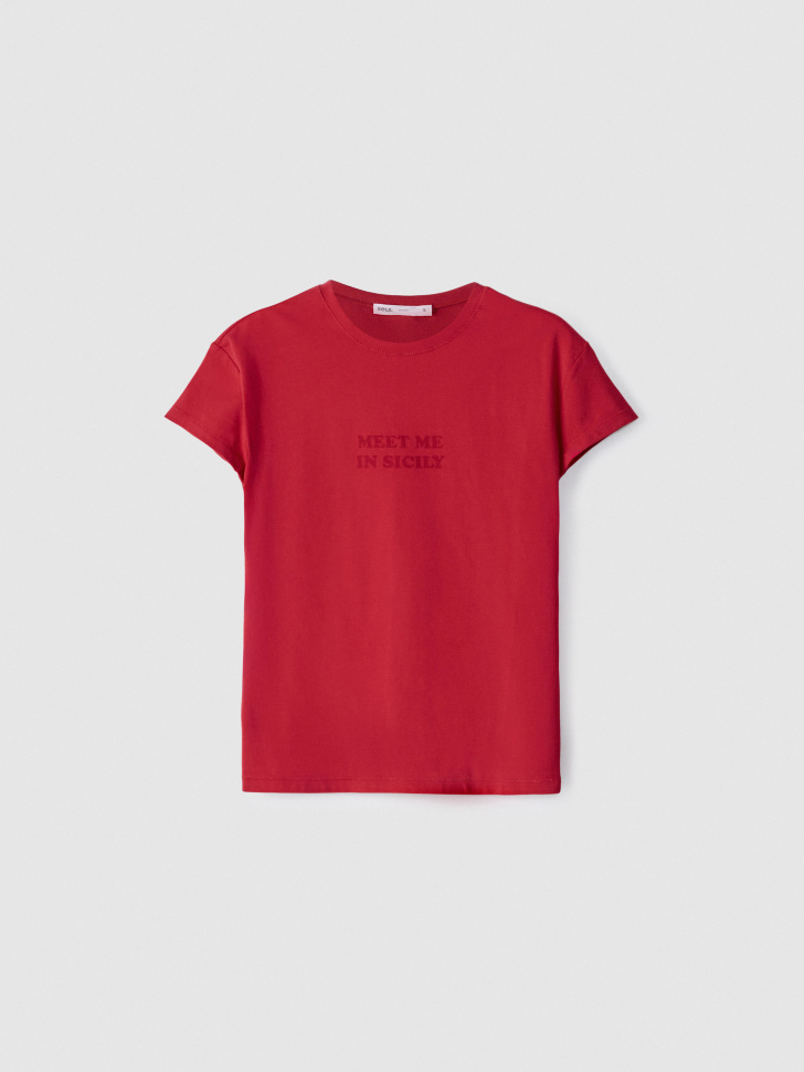 Футболка Sela с принтом, красный, арт. 53675