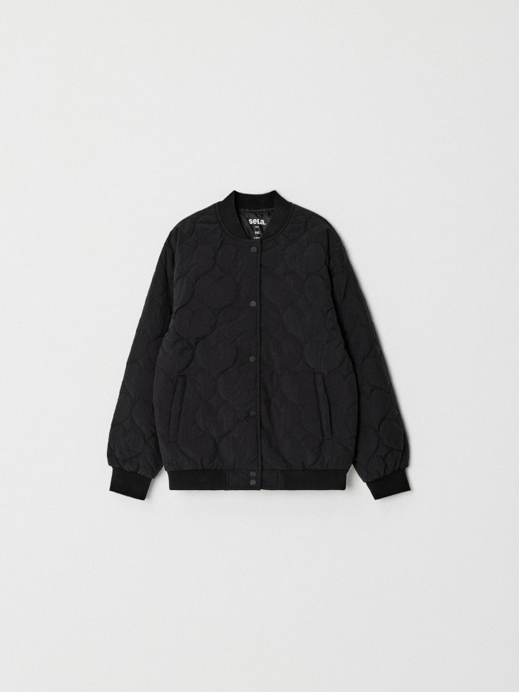 

Стеганый бомбер оверсайз для девочек