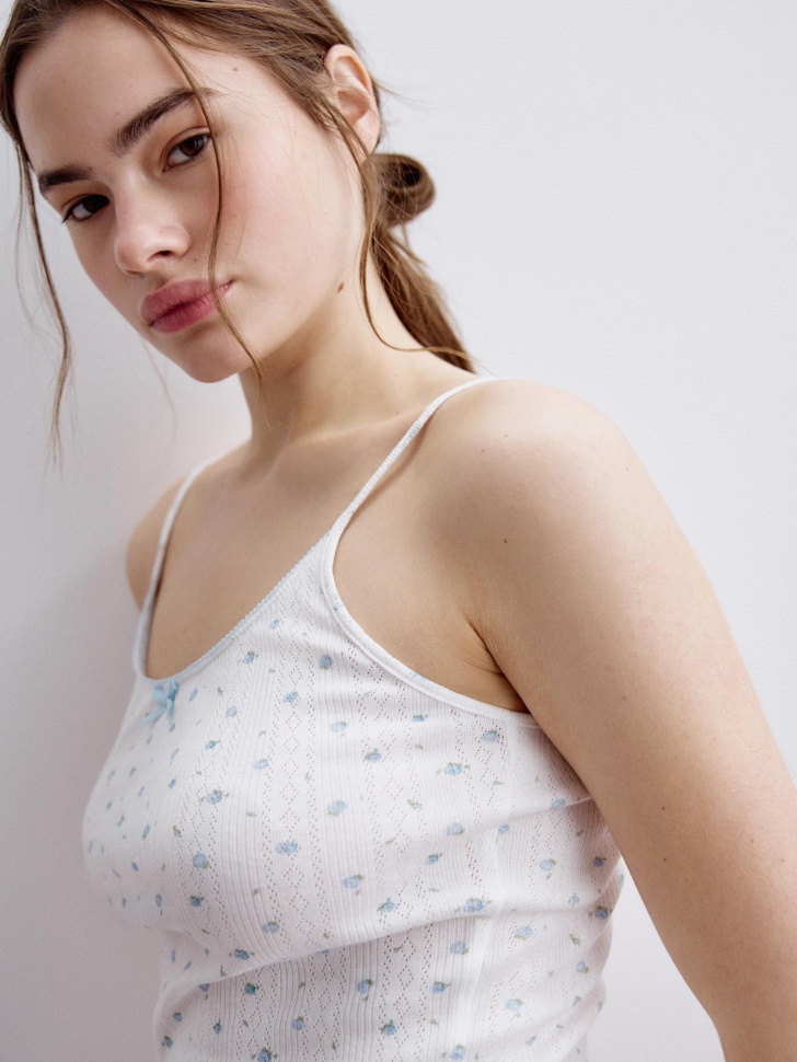 домашний топ из трикотажа с рельефным узором 4610517329936 купить с доставкой